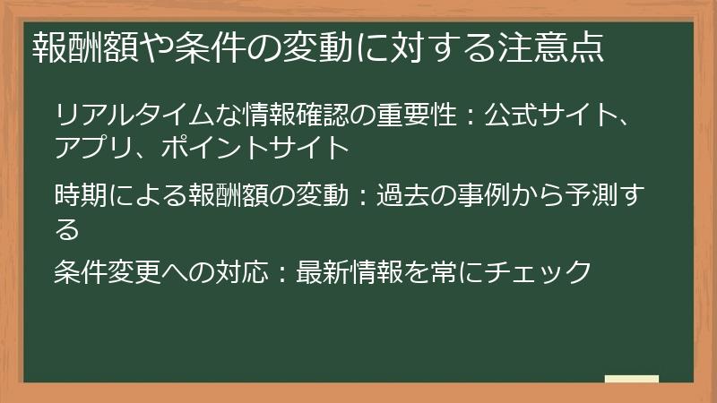 報酬額や条件の変動に対する注意点