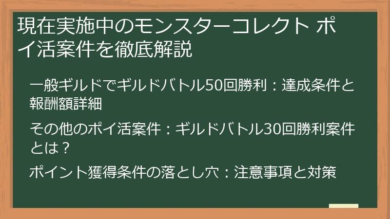 現在実施中のモンスターコレクト ポイ活案件を徹底解説