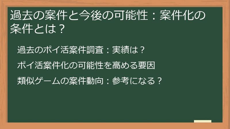 過去の案件と今後の可能性：案件化の条件とは？