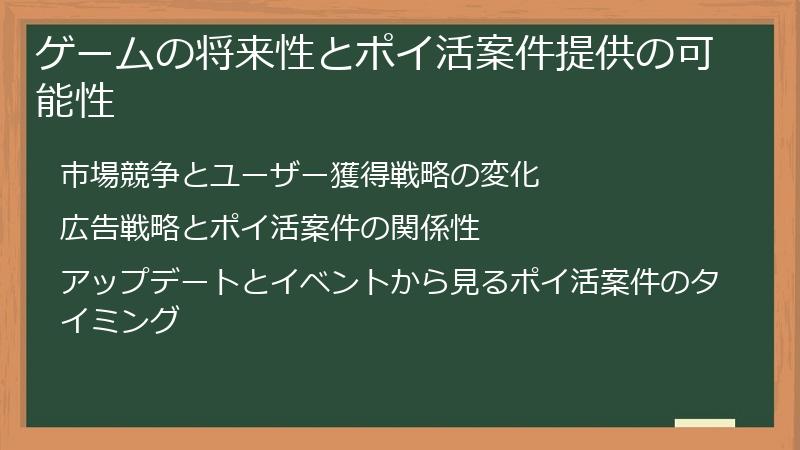 ゲームの将来性とポイ活案件提供の可能性