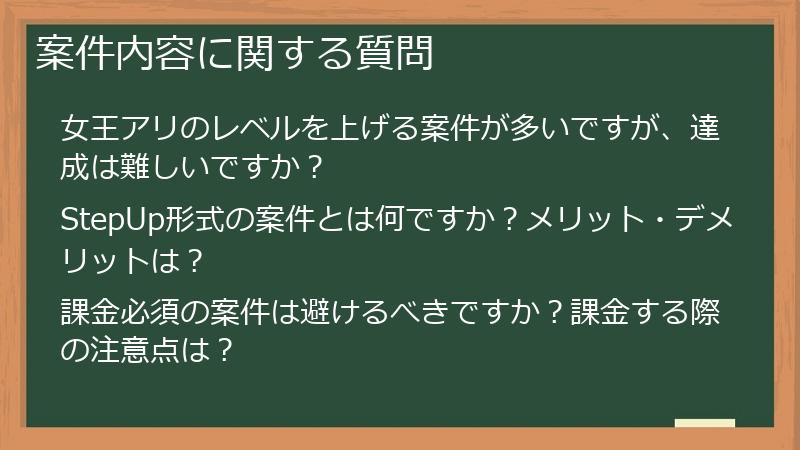 案件内容に関する質問