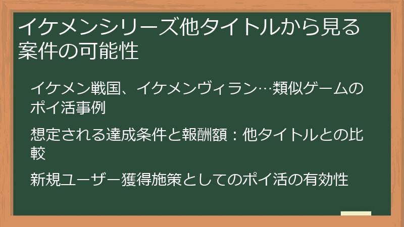 イケメンシリーズ他タイトルから見る案件の可能性