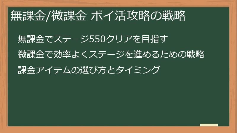 無課金/微課金 ポイ活攻略の戦略