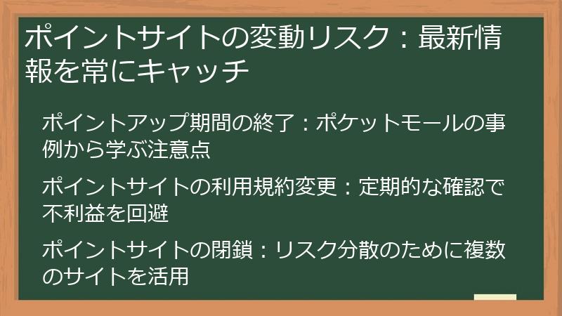 ポイントサイトの変動リスク：最新情報を常にキャッチ