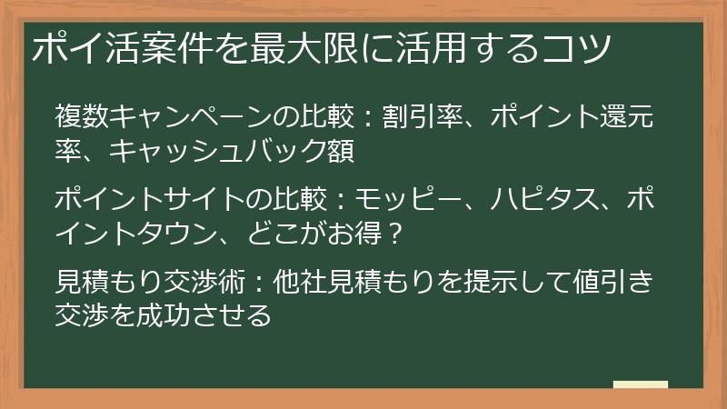 ポイ活案件を最大限に活用するコツ