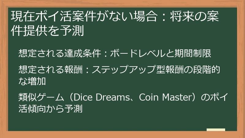 現在ポイ活案件がない場合:将来の案件提供を予測