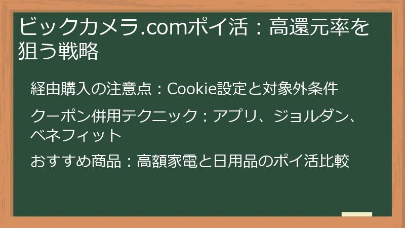 ビックカメラ.comポイ活：高還元率を狙う戦略