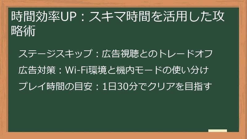 時間効率UP:スキマ時間を活用した攻略術