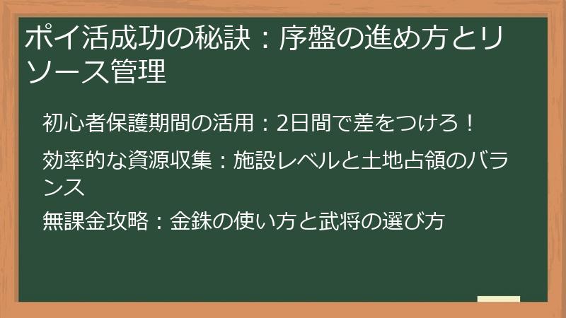 ポイ活成功の秘訣：序盤の進め方とリソース管理