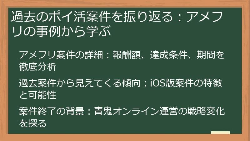 過去のポイ活案件を振り返る：アメフリの事例から学ぶ