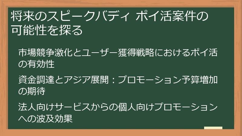 将来のスピークバディ ポイ活案件の可能性を探る