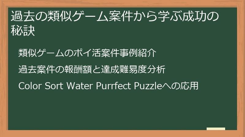 過去の類似ゲーム案件から学ぶ成功の秘訣