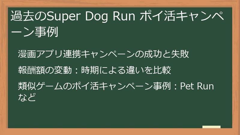 過去のSuper Dog Run ポイ活キャンペーン事例