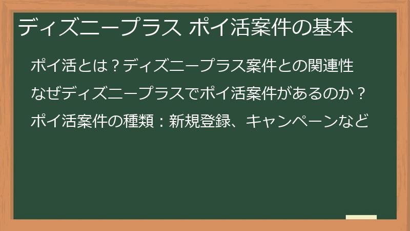 ディズニープラス ポイ活案件の基本