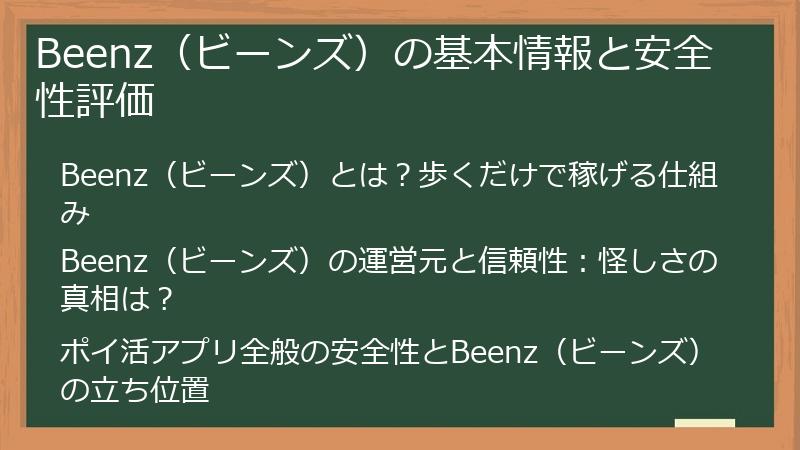 Beenz（ビーンズ）の基本情報と安全性評価