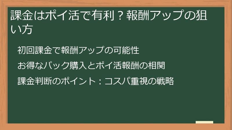 課金はポイ活で有利？報酬アップの狙い方