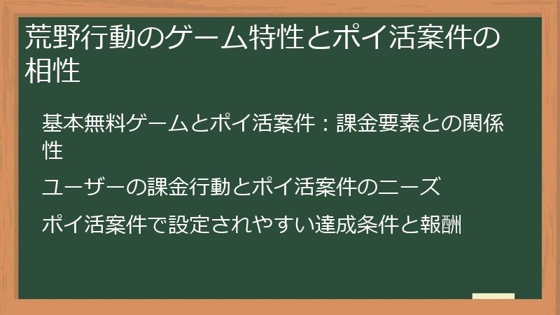 荒野行動のゲーム特性とポイ活案件の相性