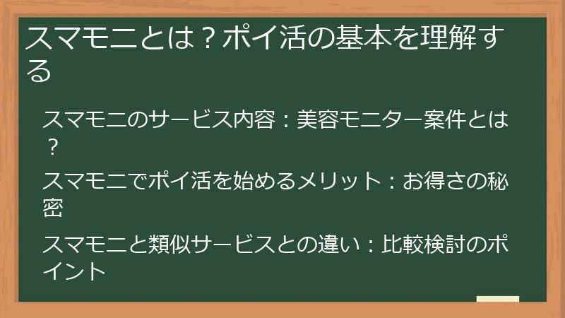 スマモニとは？ポイ活の基本を理解する