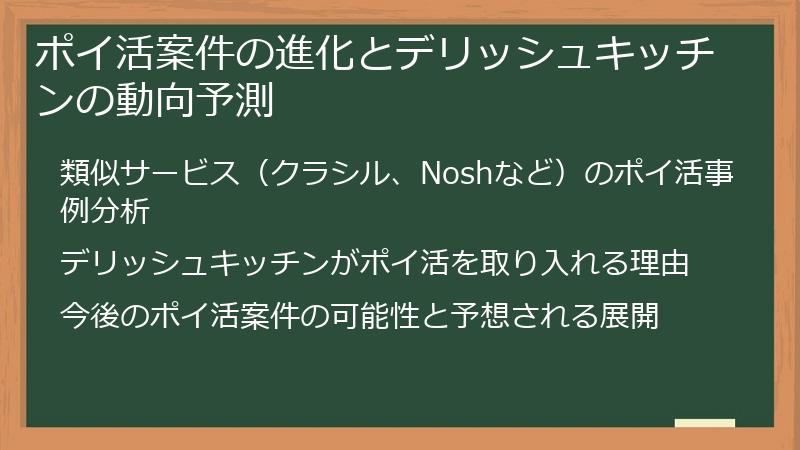 ポイ活案件の進化とデリッシュキッチンの動向予測
