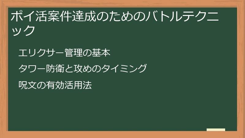ポイ活案件達成のためのバトルテクニック