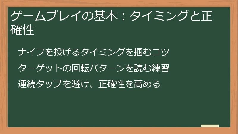 ゲームプレイの基本：タイミングと正確性