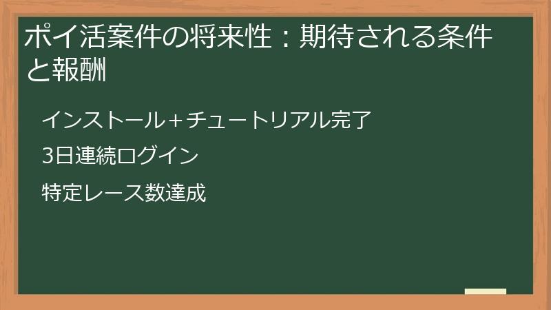ポイ活案件の将来性：期待される条件と報酬