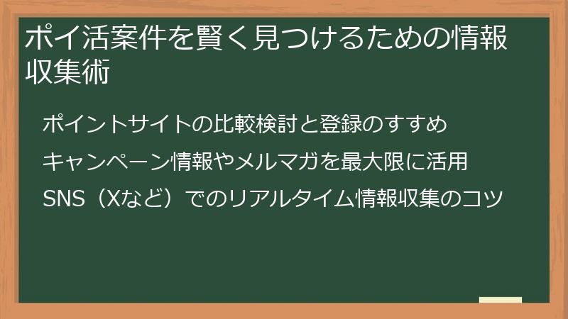 ポイ活案件を賢く見つけるための情報収集術