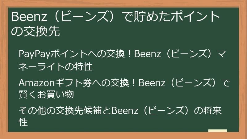 Beenz（ビーンズ）で貯めたポイントの交換先