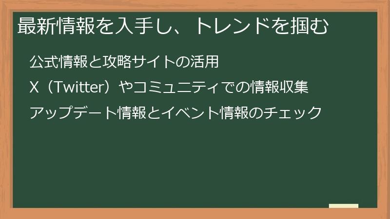 最新情報を入手し、トレンドを掴む