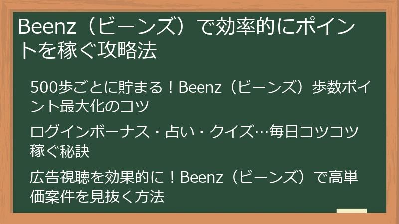 Beenz（ビーンズ）で効率的にポイントを稼ぐ攻略法