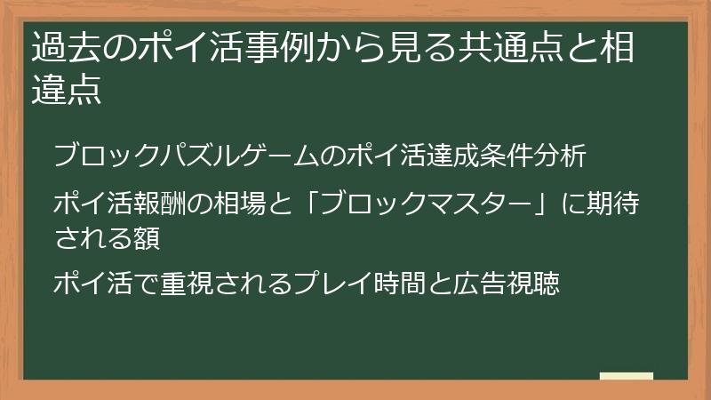 過去のポイ活事例から見る共通点と相違点