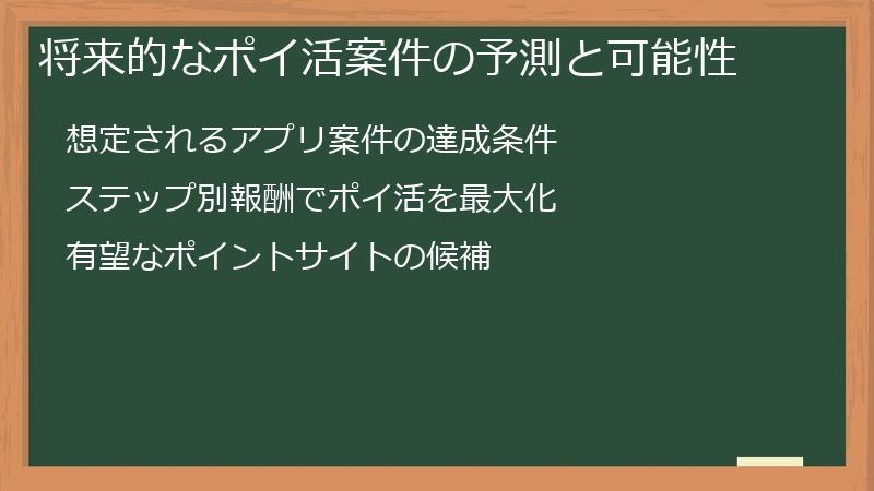 将来的なポイ活案件の予測と可能性