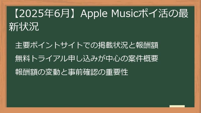 【2025年6月】Apple Musicポイ活の最新状況