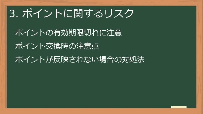 3. ポイントに関するリスク