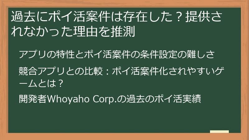 過去にポイ活案件は存在した？提供されなかった理由を推測
