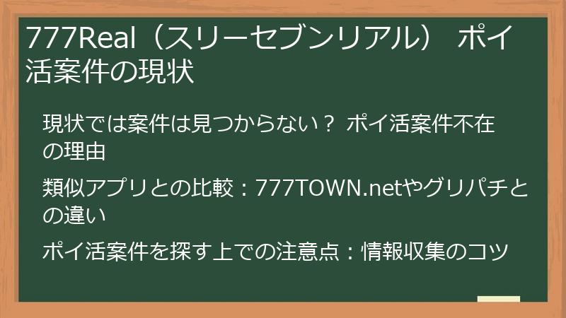 777Real（スリーセブンリアル） ポイ活案件の現状