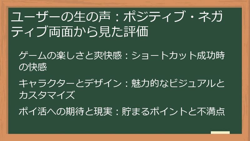 ユーザーの生の声：ポジティブ・ネガティブ両面から見た評価
