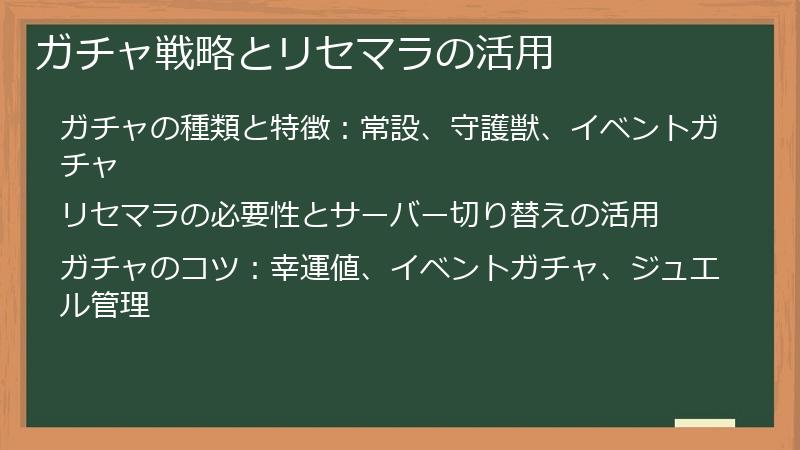 ガチャ戦略とリセマラの活用