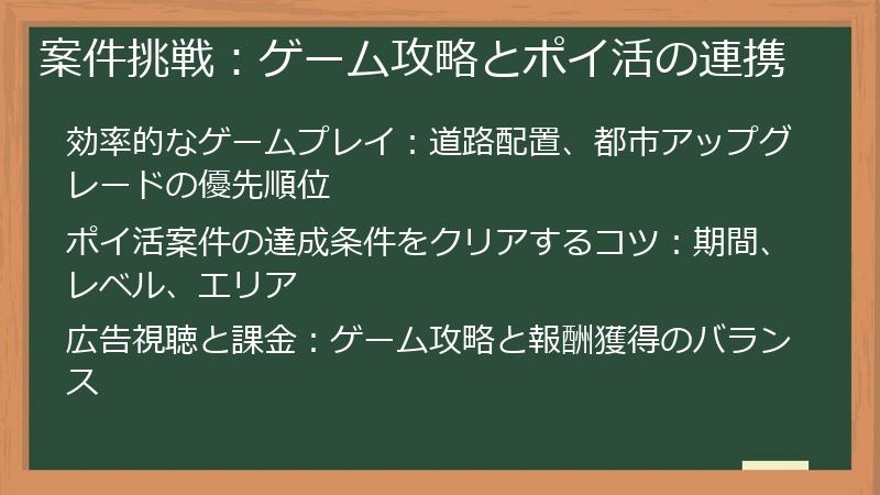 案件挑戦：ゲーム攻略とポイ活の連携