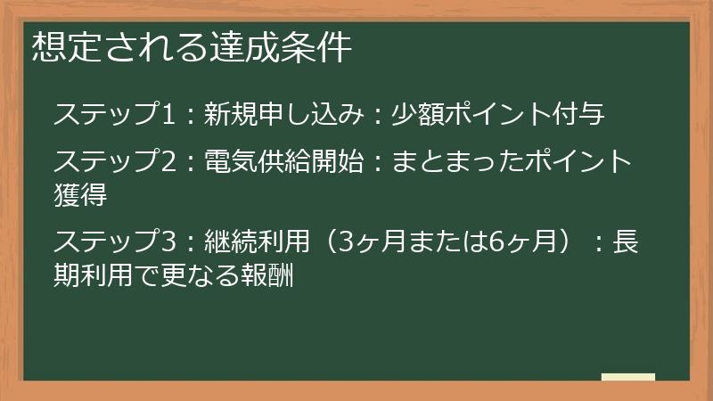 想定される達成条件