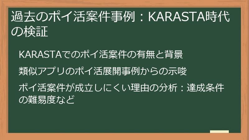 過去のポイ活案件事例:KARASTA時代の検証