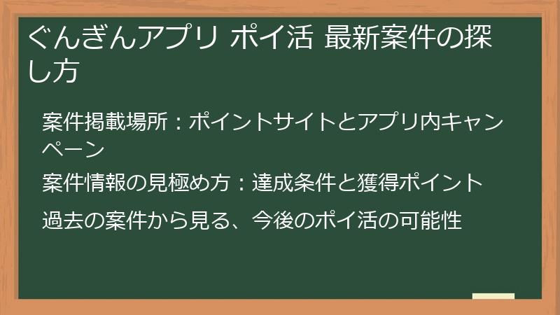 ぐんぎんアプリ ポイ活 最新案件の探し方