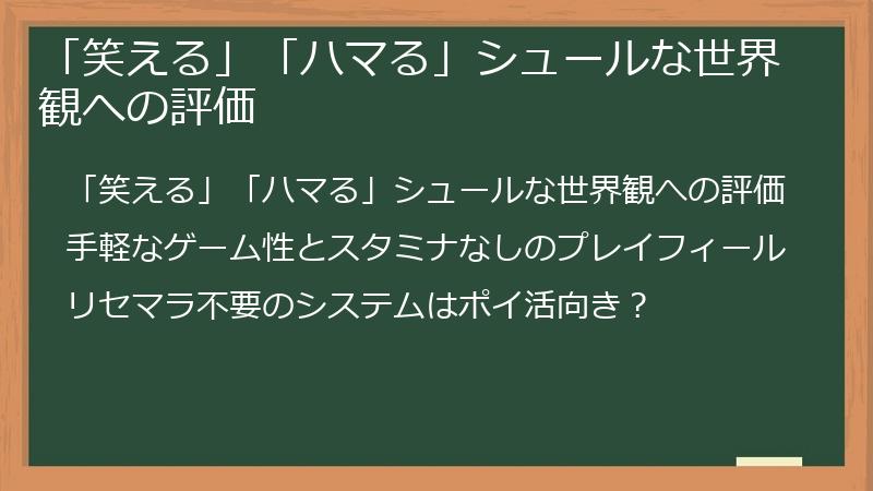 「笑える」「ハマる」シュールな世界観への評価