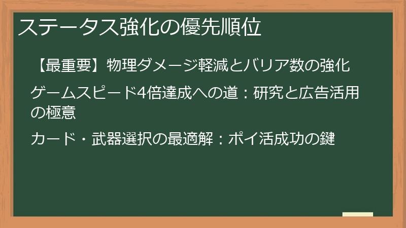 ステータス強化の優先順位
