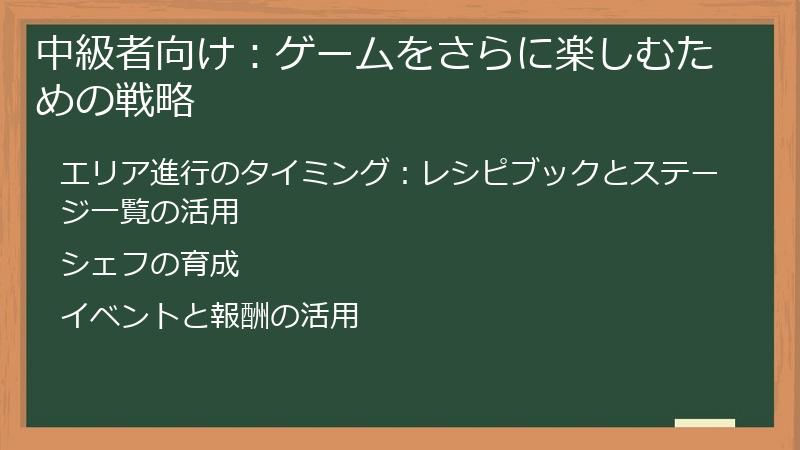 中級者向け:ゲームをさらに楽しむための戦略