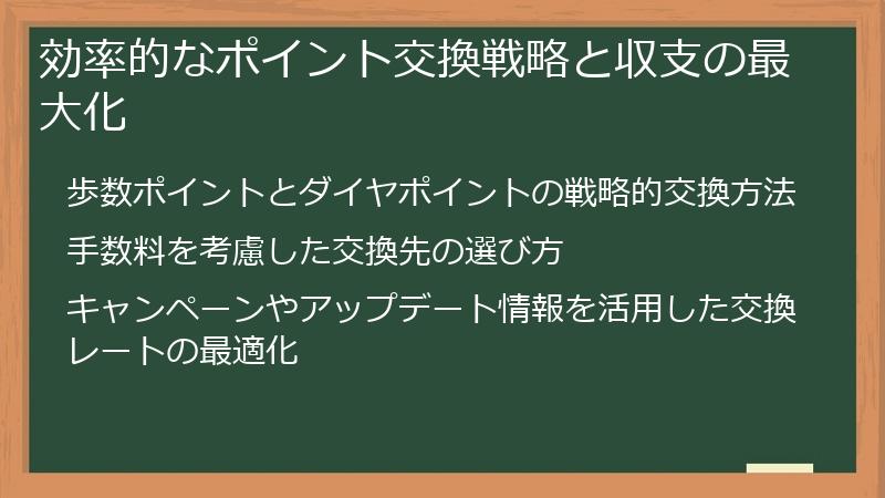 効率的なポイント交換戦略と収支の最大化