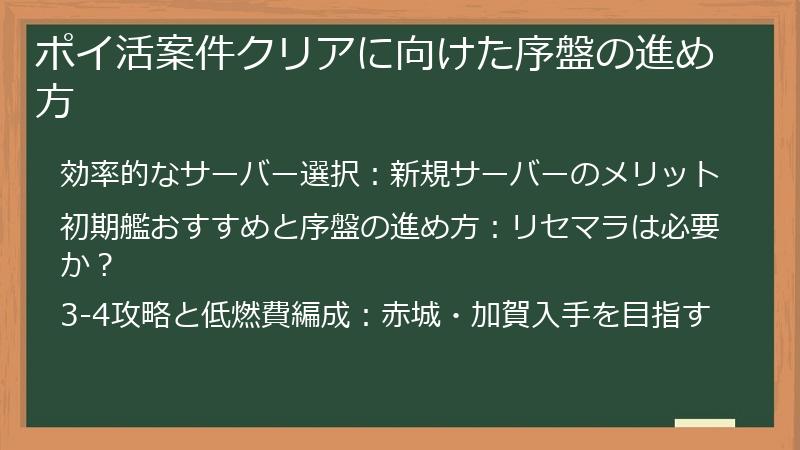 ポイ活案件クリアに向けた序盤の進め方