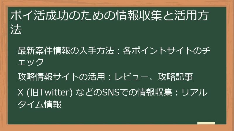 ポイ活成功のための情報収集と活用方法