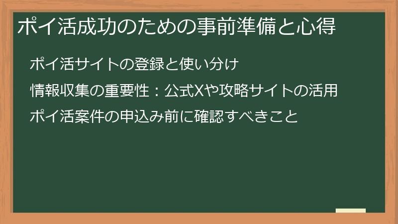 ポイ活成功のための事前準備と心得