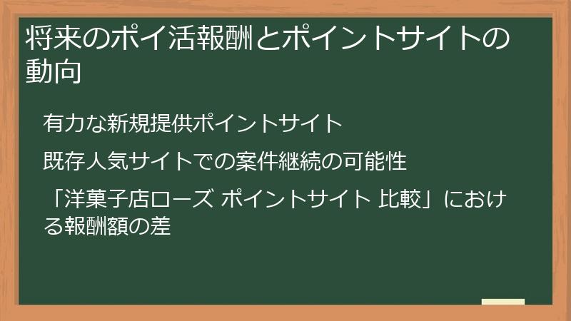 将来のポイ活報酬とポイントサイトの動向